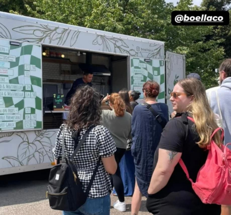 Boella Co. Van At the Market.